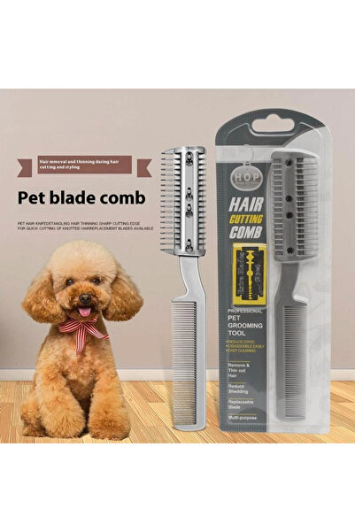Choice مشط تشذيب شعر الكلاب والقطط ذو الشفرتين، أداة حلاقة لتخفيف الشعر...