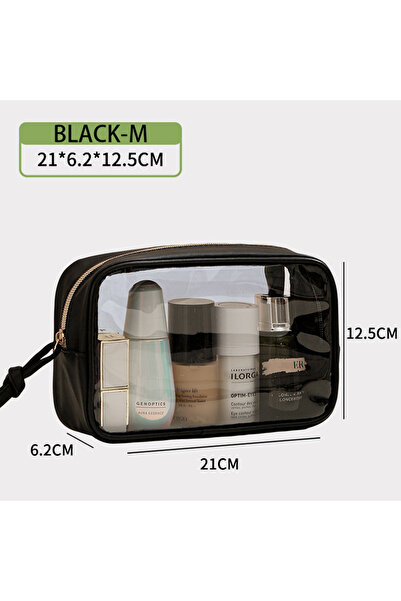 Choice1 Black-M Transparent PVC Makeup Bag Organizer Pouch for Travel Daily U...