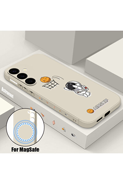Choice4 Galaxy S25 A836 Beige White Astronauts Lanyard Magnetic Case For S26 ...