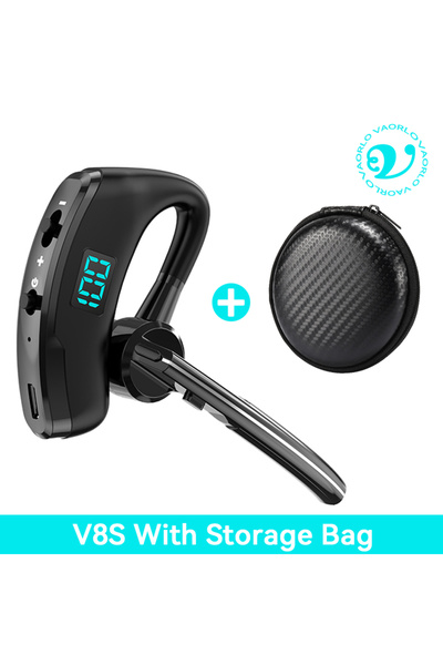 Choice9 سماعات أذن بلوتوث للأعمال V8S سوداء مع حقيبة ، وقت التحدث/الاستماع إل...