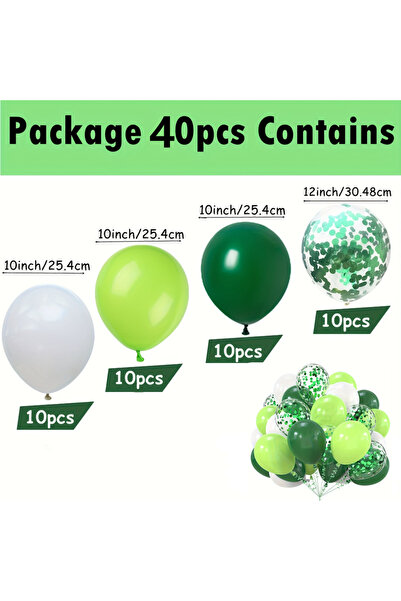 Choice1 As Picture green white confet 40pcs Green Black White Ballo Confetti ...