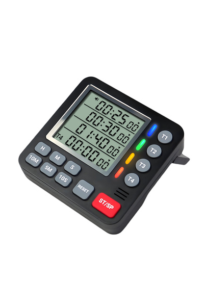 Choice1 مؤقت مطبخ مغناطيسي أسود اللون، 4 قنوات، أربع مجموعات توقيت، شاشة LCD ...