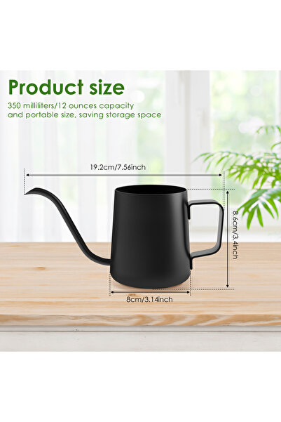 Choice1 black 350ML 350ML Watering Can Stainless Steel Long Spout Kettle Nord...