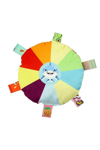 Choice1 لعبة كلب على شكل طبق طائر قطيفة بألوان قوس قزح ونمط وبري قرش، قطعة وا...