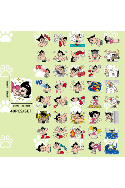 Choice 6X5.2X0.5CM 600D-Astro Boy 40 Pieces of Astro Boy (Children's Animated...