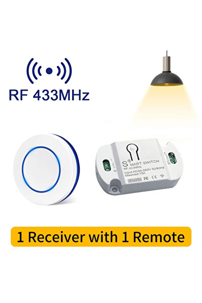 Choice 1Receiver 1Switch 433Mhz Smart Light Switch LED Push Button Switch Uni...