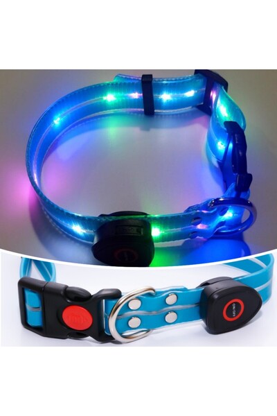 Choice For Size -30CM-52CM Blue USB Charging New Adjustable Led Glowing Pet D...