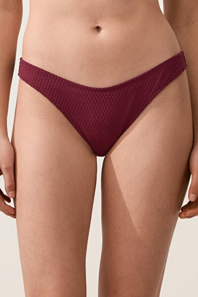 Oysho U kesim mini kareli jakarlı Brezilya modeli bikini altı