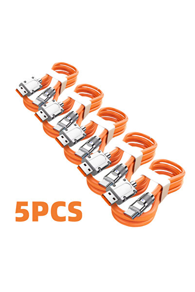Choice 5 قطع - 1 متر، 5 قطع كابلات شحن فائقة السرعة من النوع C من السيليكون ا...