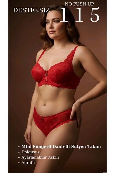 CHARM Tılsım Lingerie Women's Mini Sponge Lace Bra Set