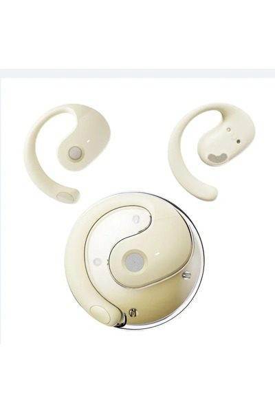 choice2 سماعات رأس لاسلكية بلون الكاكي، مريحة مع خطاف للأذن، تحكم باللمس، مزو...