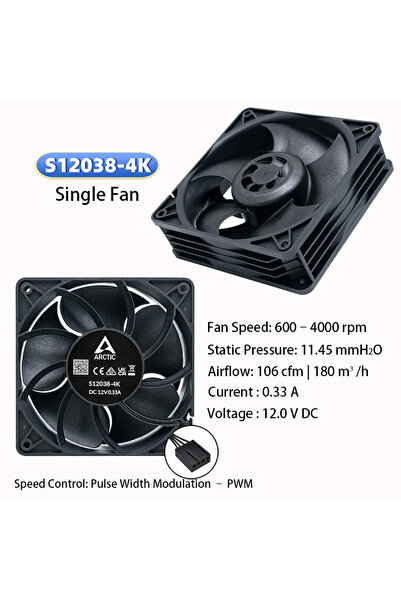 Choice1 NO RGB black S12038-4K Single Fan ARCTIC S12038-4K/ S12038-8K Server ...