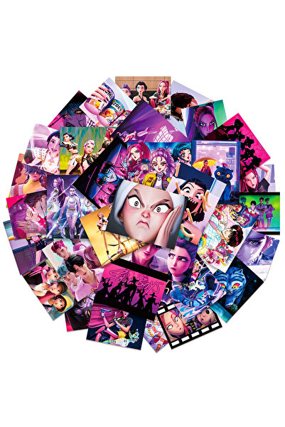 Choice ٥٠ قطعة من ملصقات صائدي الشياطين الكورية (HUNTR/X) - ملصقات جرافيتي مق...