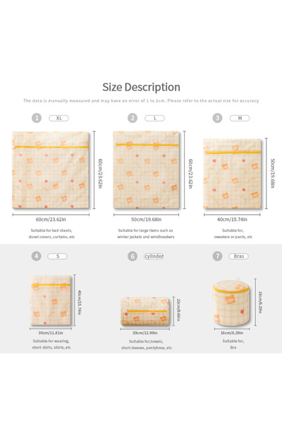 Choice1 مجموعة من 6 قطع من أكياس غسيل الملابس حقيبة دببة كرتونية لطيفة، مناسب...