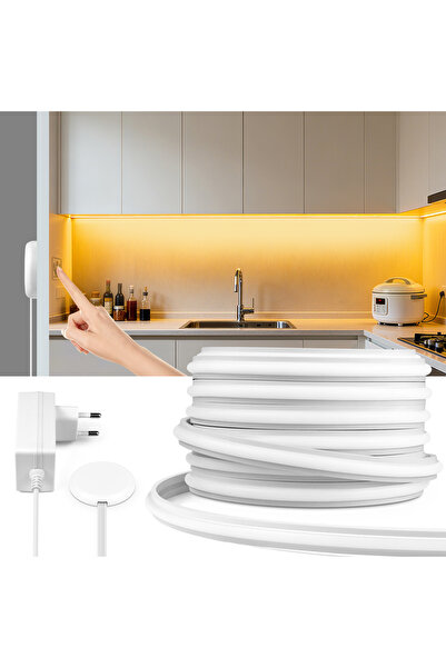 Choice4 شريط إضاءة نيون LED COB بطول 2 متر، مزود بقابس أوروبي، لون أبيض دافئ،...