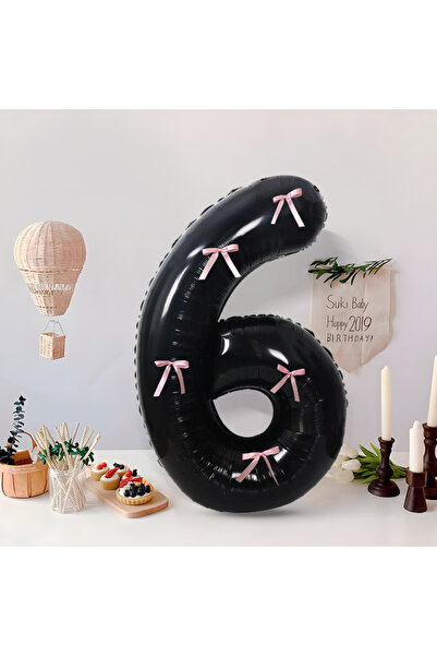Choice3 بالون ألومنيوم أسود كبير مقاس 40 بوصة، مزين بأرقام من 0 إلى 9، مع فيو...