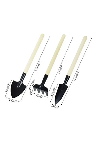 Choice مجموعة أدوات حديقة صغيرة بمقابض رفيعة، 3 قطع، مناسبة لحفر نباتات الحدا...