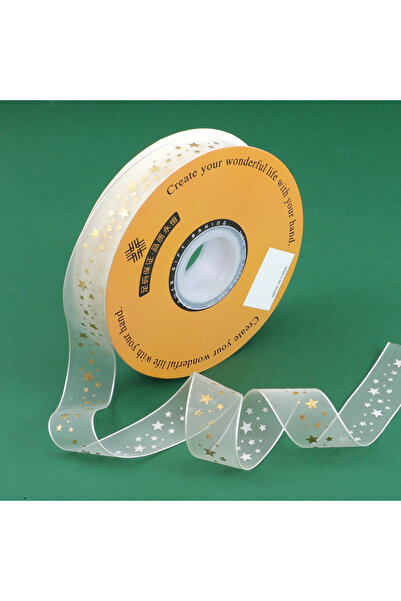 choice2 3 yards Solid Pentagram 2.5cm wide chiffon ribbon decorated with Engl...