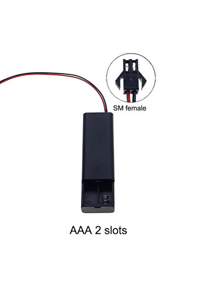 Choice حامل بطاريات 2AAA SM أنثى YuXi AAA ذو فتحتين 3 فولت مع مفتاح تشغيل/إيق...