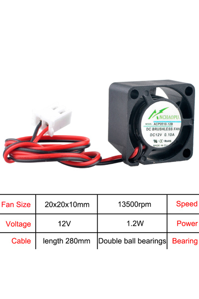 Choice4 NO RGB black 12V double ball ANCHAOPU ACP2010 2cm 20mm fan 20x20x10mm...