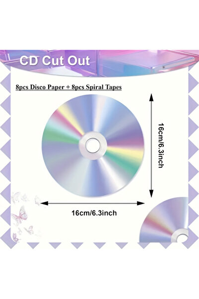 Choice مجموعة واحدة من دلايات حلزونية فضية مكونة من 16 قطعة (8 أوراق ديسكو + ...