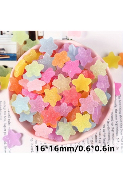 Choice1 Star Large 30Pcs 11-16mm Resin Cartoon Simulation Soft Sugar Love Sta...