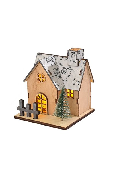 Choice with battery C LED Wooden Christmas House Village Unfinished Xmas Snow...
