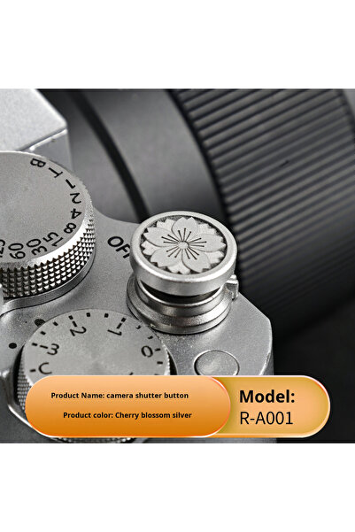 Choice1 زر غالق معدني فضي اللون بتصميم زهرة الساكورا لكاميرات فوجي ونيكون وكا...