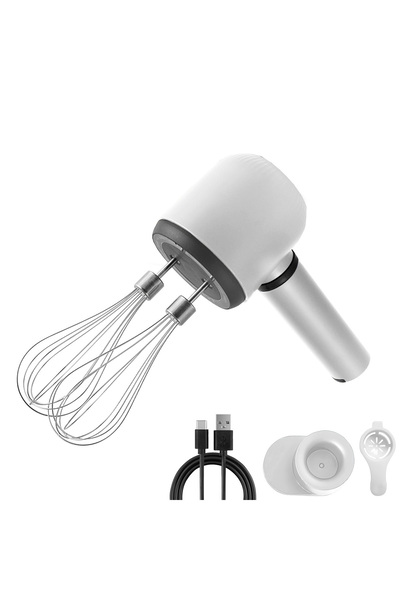 Choice1 مضرب كهربائي أبيض مزدوج العصا، قابل لإعادة الشحن عبر منفذ USB، بطارية...