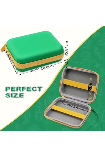 Choice green Green hard shell card storage box - durable PU material, portabl...