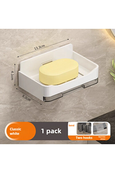Choice1 WHITE No Tools Mount Soap Holder - Ventilated Double-Tier Bathroom Or...