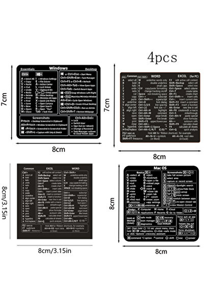 Choice مجموعة من 4 مفاتيح اختصار لنظامي التشغيل ويندوز/وورد، مقاومة للماء، من...