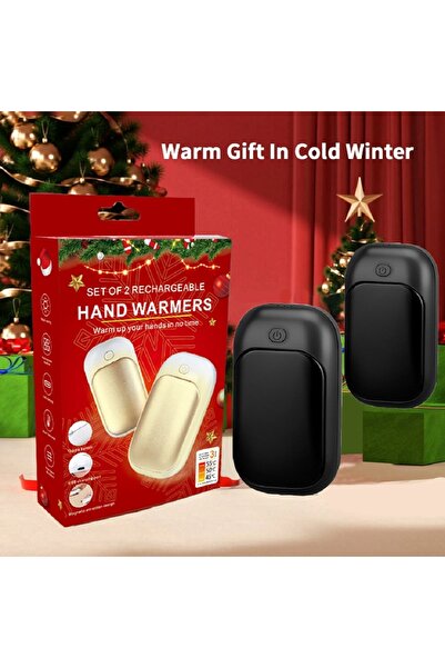 Choice1 Black Magnetic rechargeable hand warmer 2-piece set, fast heating, 3-...