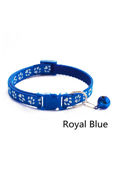 Choice royal blue 1/6/18pcs Pet Collar With Bell Footprints Colorful Dog, Dog...