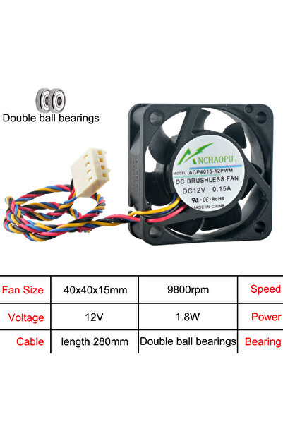 Choice1 NO RGB black Dual Ball Bearings ACP4015-12PWM 4cm 40mm High Speed Coo...