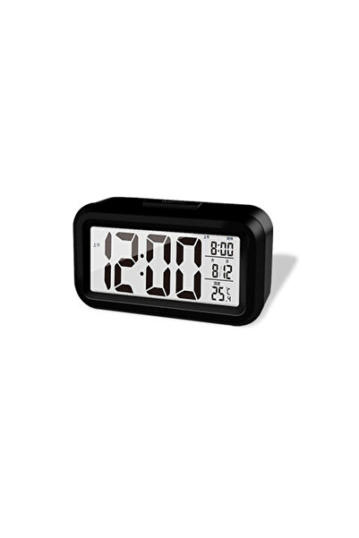 Choice Black Smart Digital Alarm Clk Black White LCD Display with Temperature...