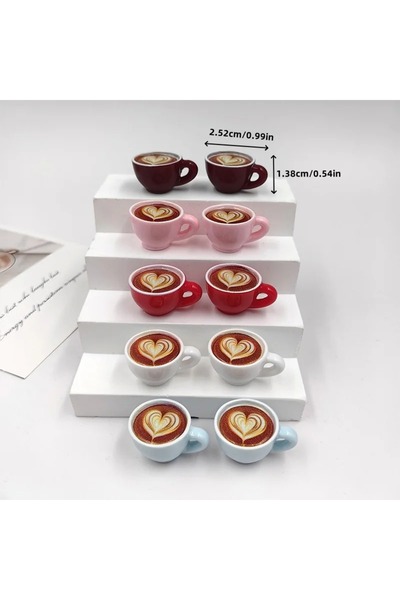 Choice مجموعة دوتريو من 10 قطع متنوعة من تعليقات أكواب قهوة لاتيه لطيفة على ش...