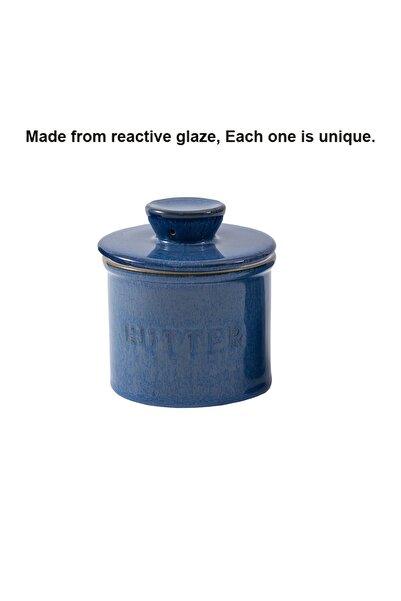 Choice blue 1pc ceramic yellow oil tank, unique kiln turned ceramic butter di...