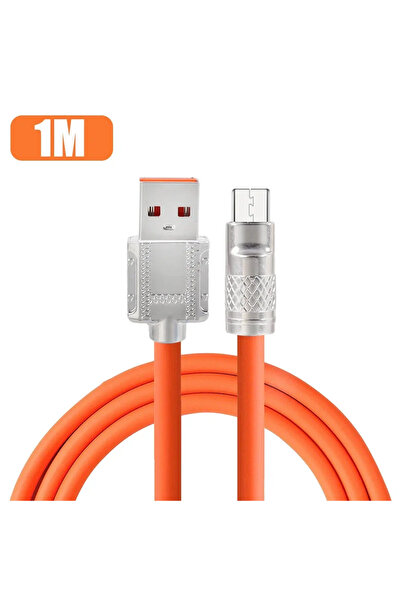 Choice1 Orange 1 Meter 120W 6A Super Fast Charge Type C Liquid Silicone Cable...