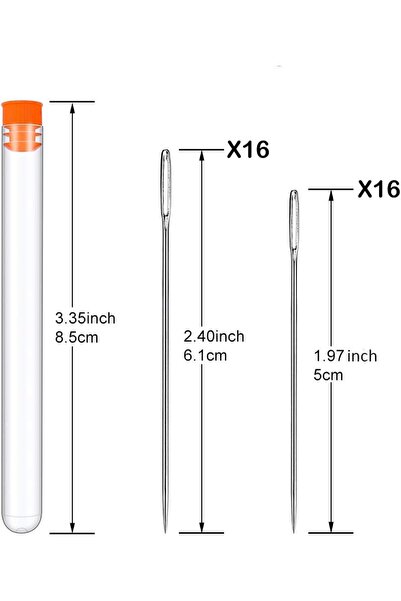 Choice مجموعة إبر خياطة IMAZY مكونة من 32 قطعة، إبر ترقيع وتطريز ذات فتحة كبي...