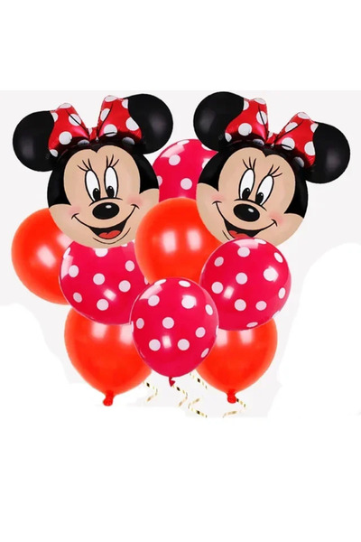 choice2 كما هو موضح في الشكل 1، 10 قطع من بالونات فويل على شكل رأس ميكي وميني...