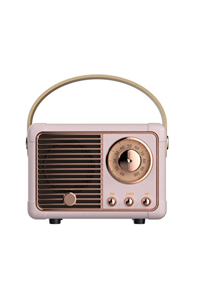 Choice3 مكبر صوت بلوتوث وردي بتصميم كلاسيكي، مزود ببطاقة لاسلكية، محمول، مضخم...