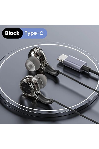 Choice3 سماعات أذن بأسلاك سوداء من نوع Type-C من EARDECO، مانعة للضوضاء، صوت ...