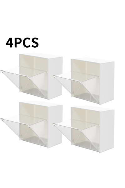 Choice1 4pcs 4pcs Plastic Wall Mounted Storage Boxes Dustproof Bathroom Organ...