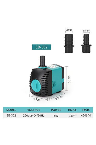 Choice8 AC220-240V 50Hz EB302 - 6W Fish Tank Fountain Energy-saving Aquarium ...