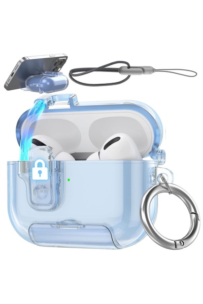 Choice4 جراب شفاف أزرق اللون لسماعات AirPods Pro 3 (إصدار 2025) مع حبل تعليق ...