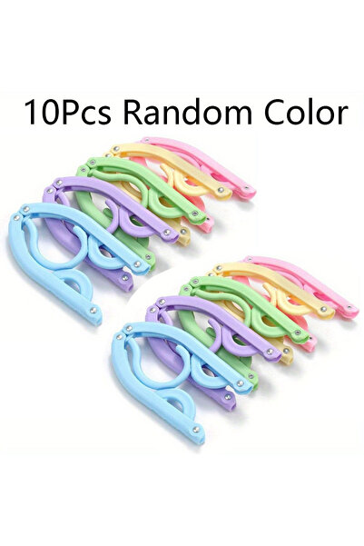 Choice 10Pcs Random Color 10Pcs Travel Foldable Hangers Ultra Light Clothes H...