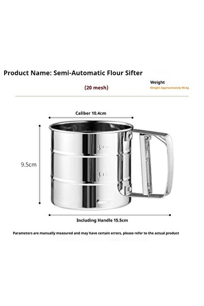 Choice4 No holes in the hand Flour sifter for baking cakes, pastries, pies, c...