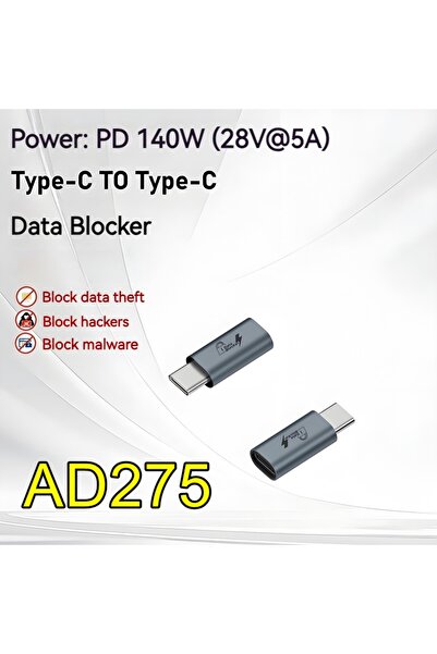 Choice1 محول AD275 بقوة 140 واط، مصنوع من المعدن، بمنفذ USB من النوع C، لشحن ...