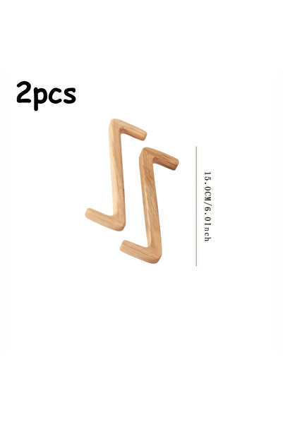 Choice خطافان خشبيان متينان للمناشف والمعاطف - للحمامات والمداخل والخزائن - ج...